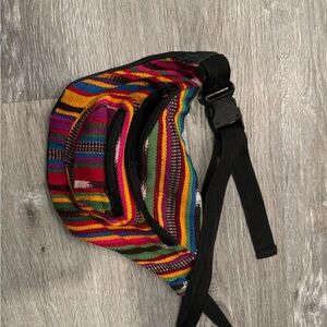 Colorful cloth fanny pack. Never used. Three pockets